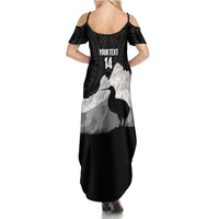 New Zealand South Island Football Custom Summer Maxi Dress Aoraki Mount Cook With Kiwi Maori Pattern LT14 - Polynesian Pride
