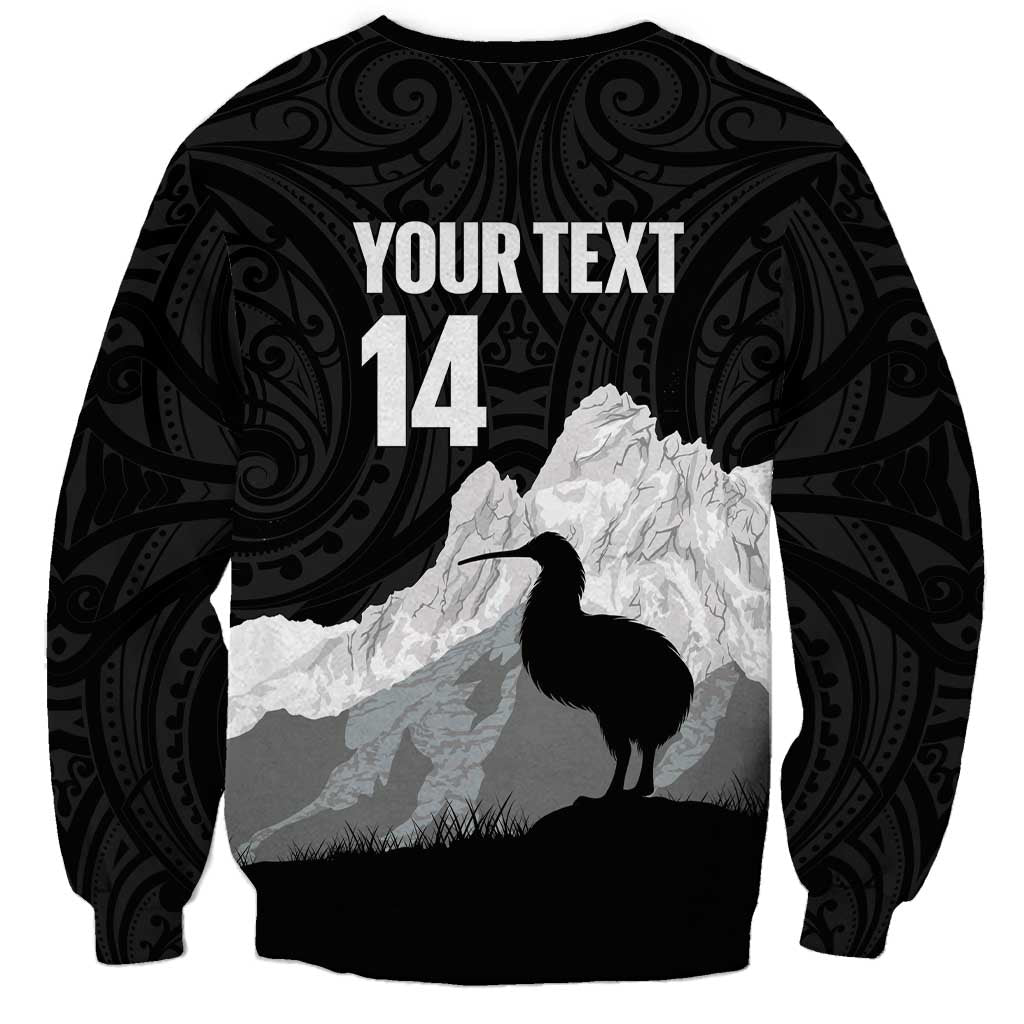 New Zealand South Island Football Custom Sweatshirt Aoraki Mount Cook With Kiwi Maori Pattern LT14 - Polynesian Pride