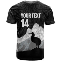 New Zealand South Island Football Custom T Shirt Aoraki Mount Cook With Kiwi Maori Pattern LT14 - Polynesian Pride