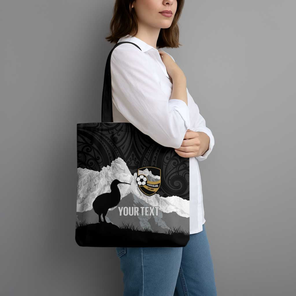 New Zealand South Island Football Custom Tote Bag Aoraki Mount Cook With Kiwi Maori Pattern LT14 - Polynesian Pride