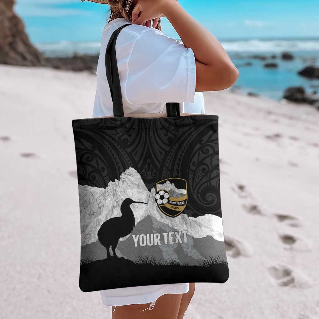 New Zealand South Island Football Custom Tote Bag Aoraki Mount Cook With Kiwi Maori Pattern LT14 - Polynesian Pride