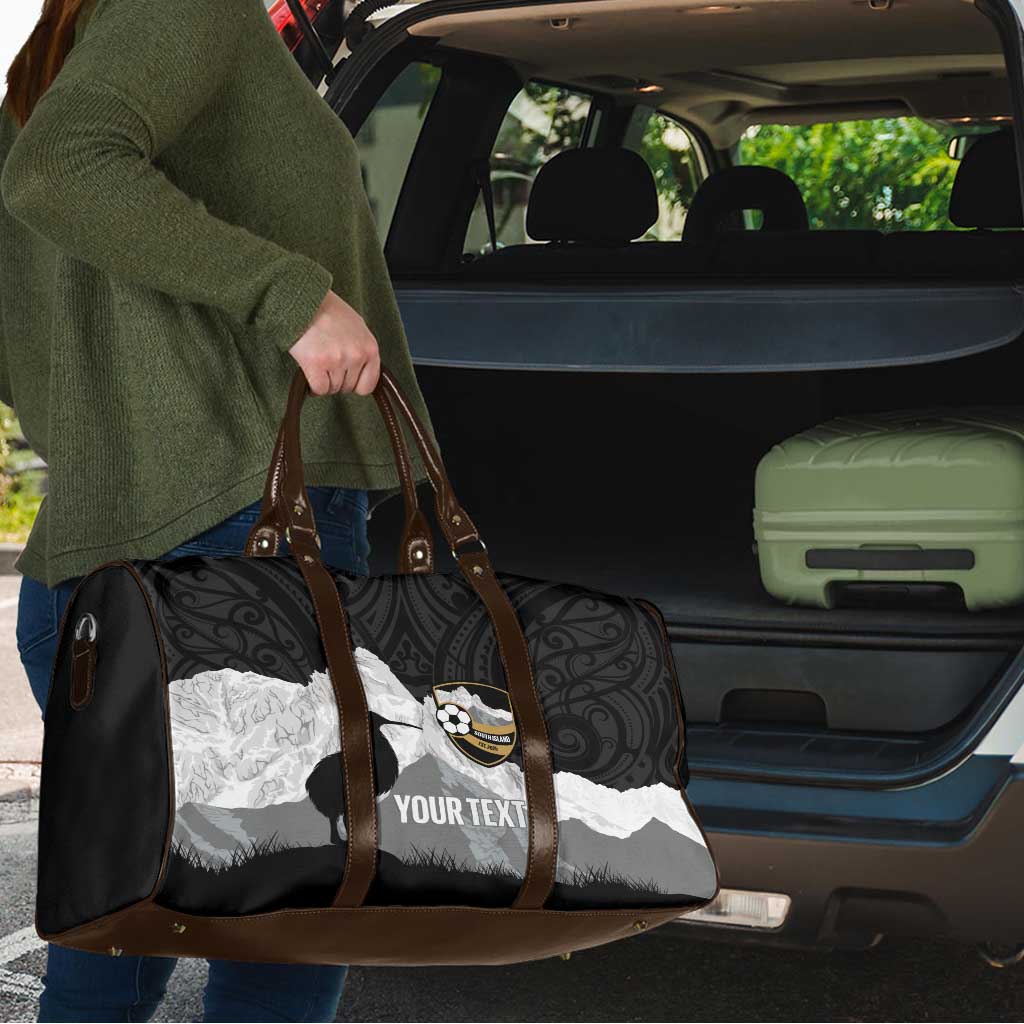 New Zealand South Island Football Custom Travel Bag Aoraki Mount Cook With Kiwi Maori Pattern LT14 - Polynesian Pride