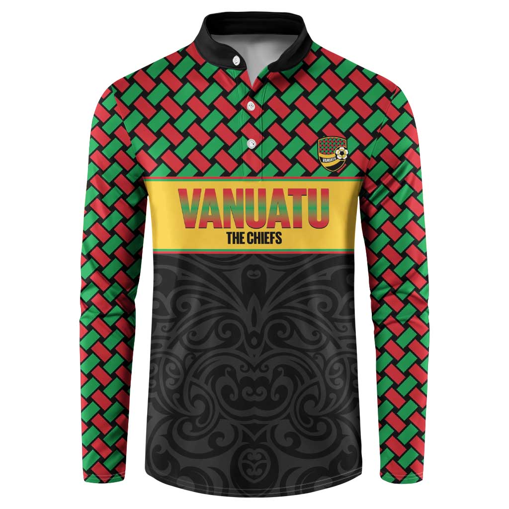 Vanuatu Football Custom Button Sweatshirt Go Chiefs Basket-weave Pattern