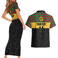 Vanuatu Football Custom Couples Matching Short Sleeve Bodycon Dress and Hawaiian Shirt Go Chiefs Basket-weave Pattern LT14 - Polynesian Pride