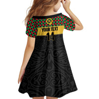 Vanuatu Football Custom Family Matching Off Shoulder Short Dress and Hawaiian Shirt Go Chiefs Basket-weave Pattern