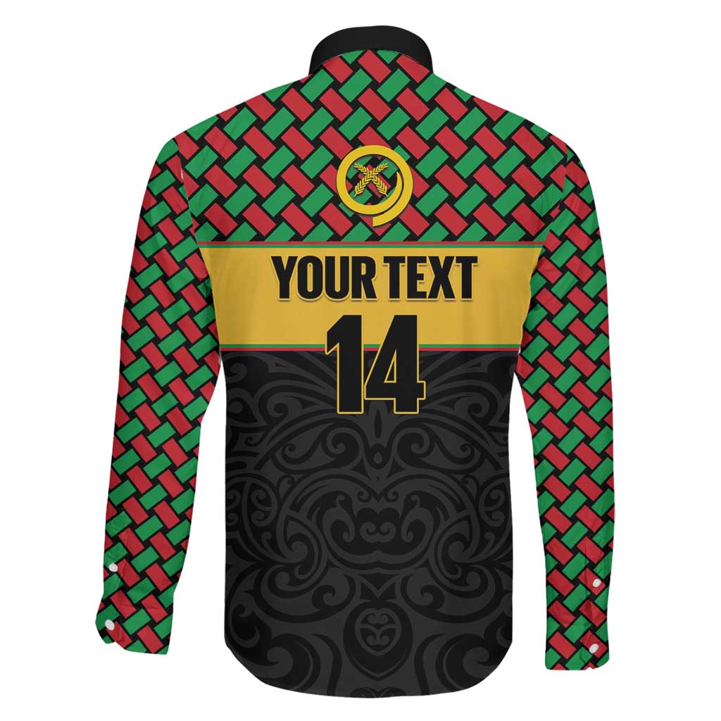 Vanuatu Football Custom Family Matching Off Shoulder Short Dress and Hawaiian Shirt Go Chiefs Basket-weave Pattern