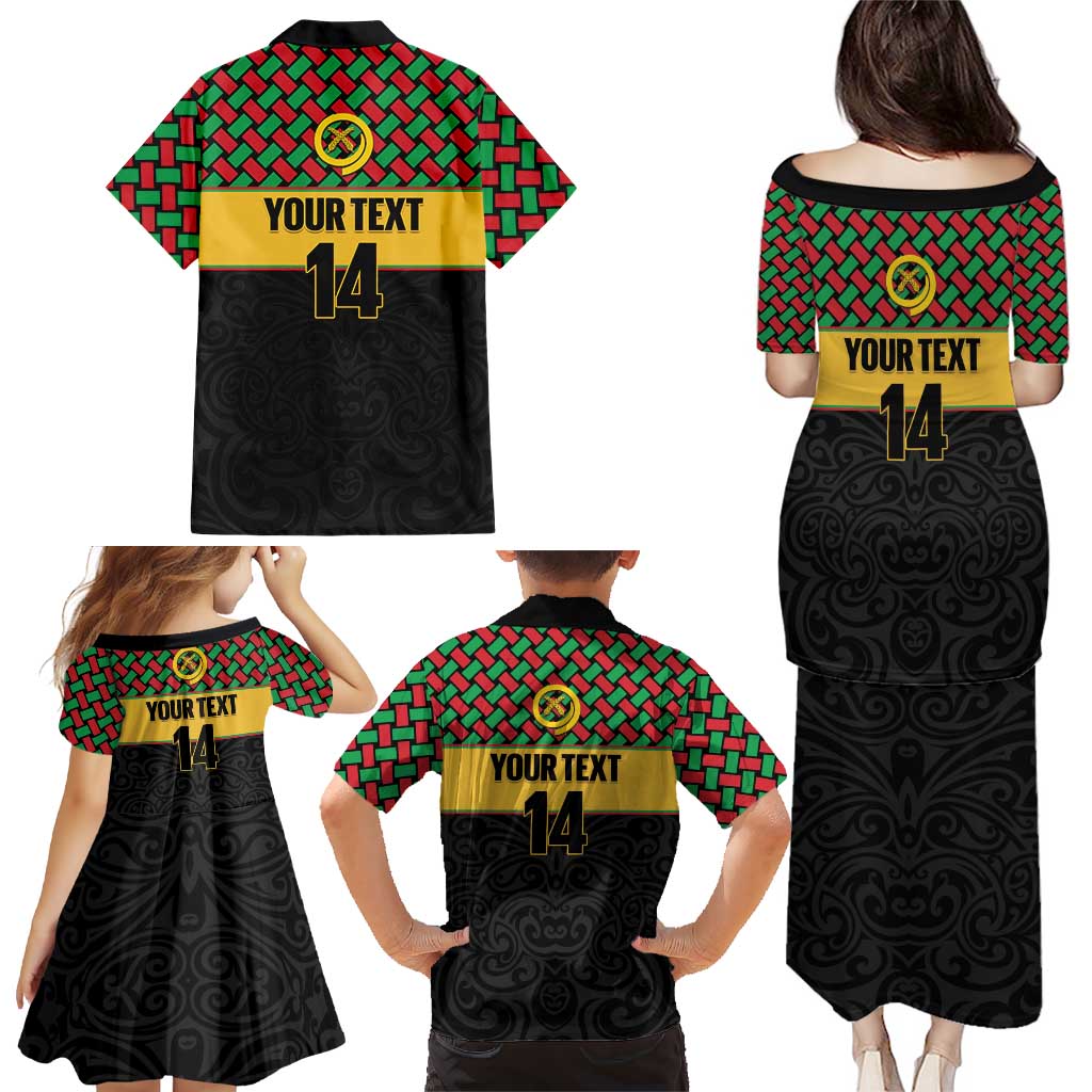 Vanuatu Football Custom Family Matching Puletasi and Hawaiian Shirt Go Chiefs Basket-weave Pattern LT14 - Polynesian Pride