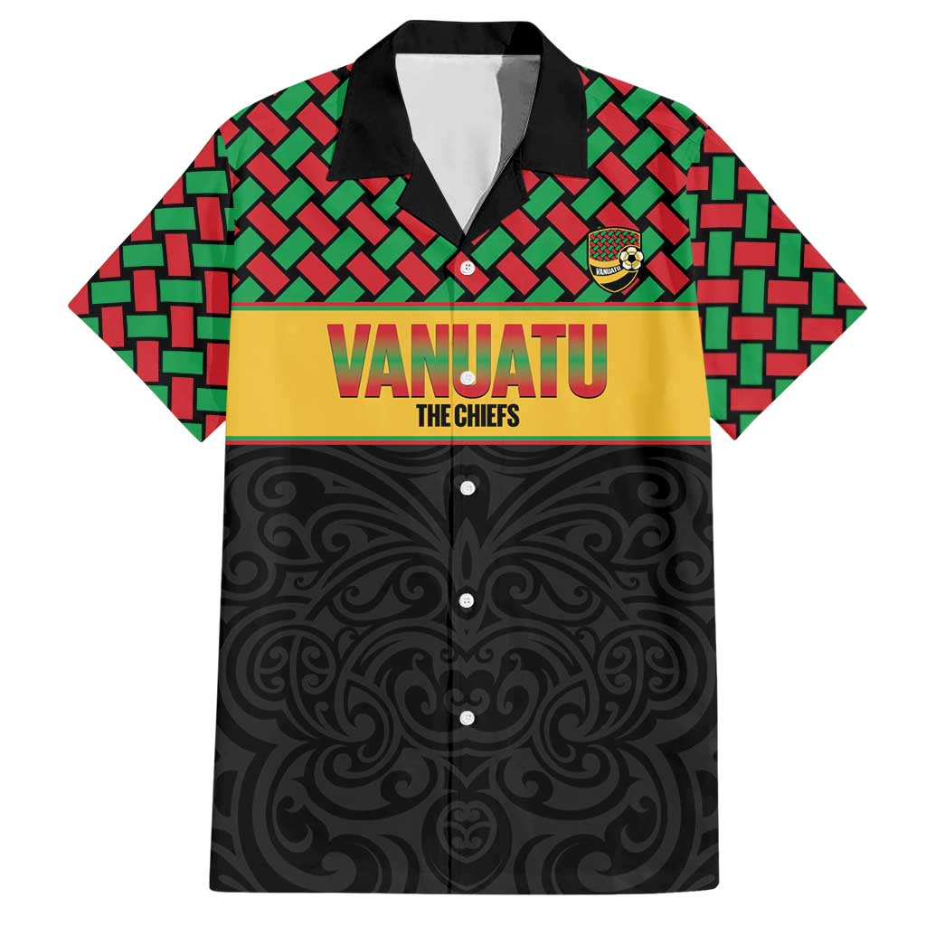 Vanuatu Football Custom Hawaiian Shirt Go Chiefs Basket-weave Pattern LT14 Black - Polynesian Pride