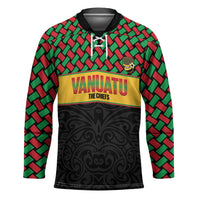 Vanuatu Football Custom Hockey Jersey Go Chiefs Basket-weave Pattern LT14 Unisex Black - Polynesian Pride