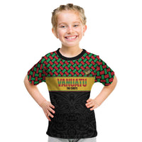 Vanuatu Football Custom Kid T Shirt Go Chiefs Basket-weave Pattern