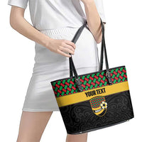 Vanuatu Football Custom Leather Tote Bag Go Chiefs Basket-weave Pattern LT14 - Polynesian Pride