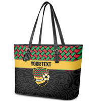 Vanuatu Football Custom Leather Tote Bag Go Chiefs Basket-weave Pattern LT14 - Polynesian Pride