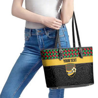 Vanuatu Football Custom Leather Tote Bag Go Chiefs Basket-weave Pattern LT14 - Polynesian Pride