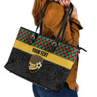 Vanuatu Football Custom Leather Tote Bag Go Chiefs Basket-weave Pattern LT14 - Polynesian Pride