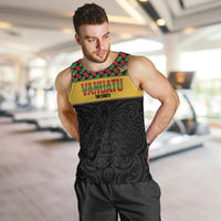 Vanuatu Football Custom Men Tank Top Go Chiefs Basket-weave Pattern LT14 Black - Polynesian Pride
