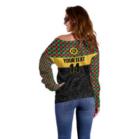 Vanuatu Football Custom Off Shoulder Sweater Go Chiefs Basket-weave Pattern