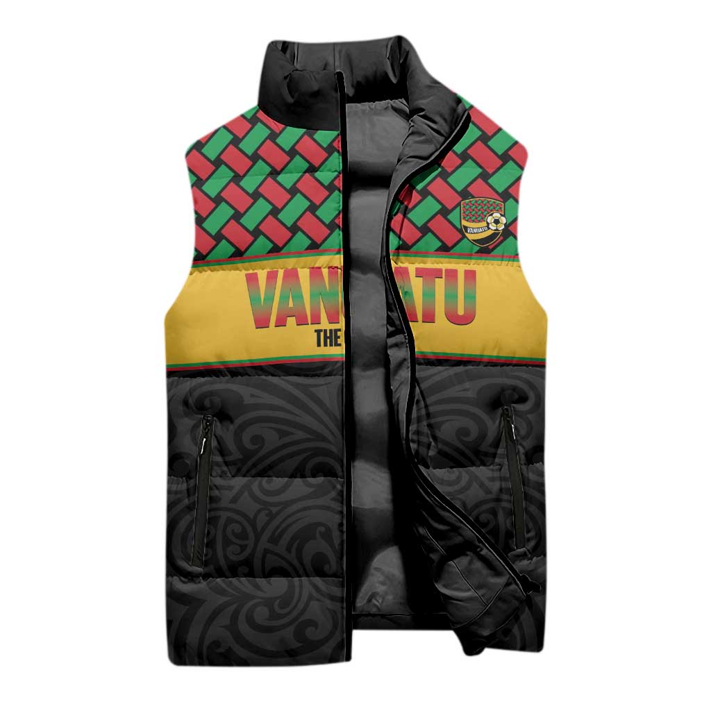 Vanuatu Football Custom Sleeveless Puffer Jacket Go Chiefs Basket-weave Pattern