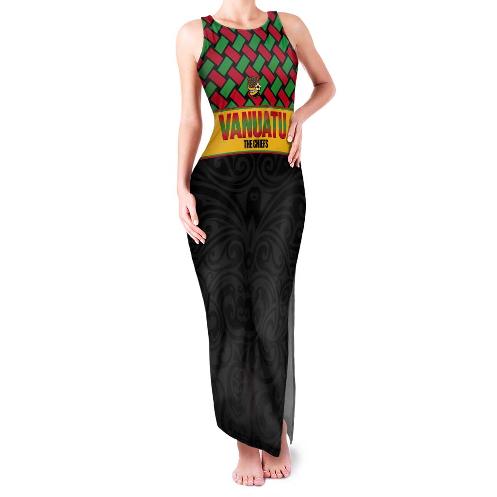Vanuatu Football Custom Tank Maxi Dress Go Chiefs Basket-weave Pattern