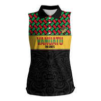 Vanuatu Football Custom Women Sleeveless Polo Shirt Go Chiefs Basket-weave Pattern
