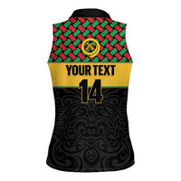 Vanuatu Football Custom Women Sleeveless Polo Shirt Go Chiefs Basket-weave Pattern