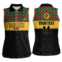 Vanuatu Football Custom Women Sleeveless Polo Shirt Go Chiefs Basket-weave Pattern