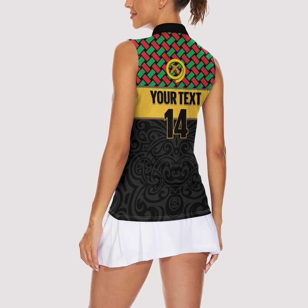 Vanuatu Football Custom Women Sleeveless Polo Shirt Go Chiefs Basket-weave Pattern