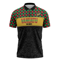 Vanuatu Football Custom Zipper Polo Shirt Go Chiefs Basket-weave Pattern