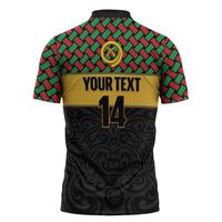 Vanuatu Football Custom Zipper Polo Shirt Go Chiefs Basket-weave Pattern