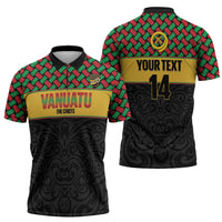 Vanuatu Football Custom Zipper Polo Shirt Go Chiefs Basket-weave Pattern