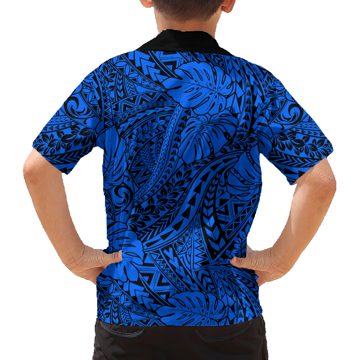 Blue Hawaii Family Matching Off Shoulder Maxi Dress And Hawaiian Shirt Tribal Art LT14 - Polynesian Pride