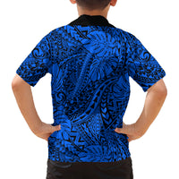Blue Hawaii Family Matching Off Shoulder Maxi Dress And Hawaiian Shirt Tribal Art LT14 - Polynesian Pride