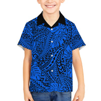 Blue Hawaii Family Matching Off Shoulder Maxi Dress And Hawaiian Shirt Tribal Art LT14 Son's Shirt - Polynesian Pride