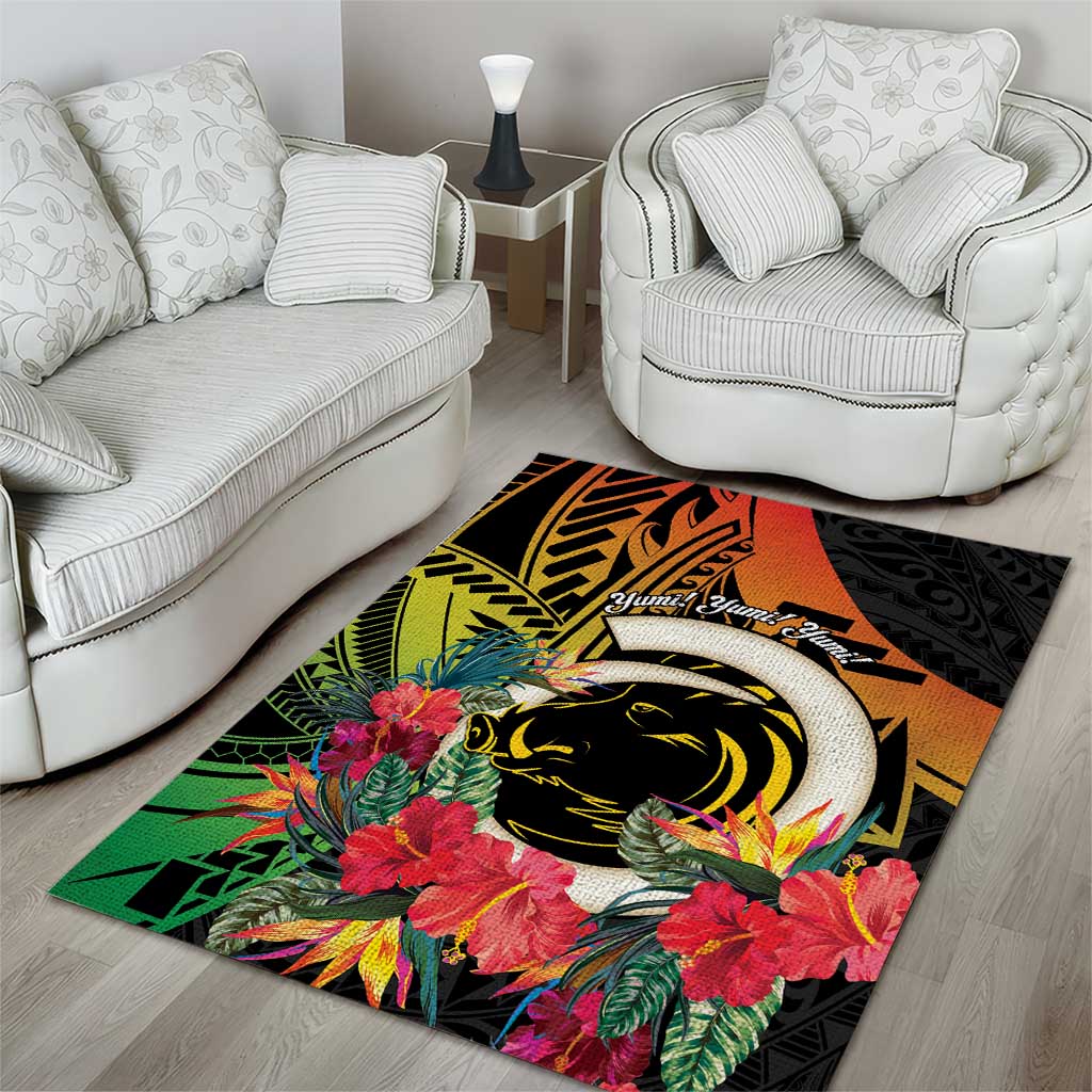Vanuatu Boar Tusk Yumi Yumi Yumi Area Rug Independens Dei Long God Yumi Stanap LT14 - Polynesian Pride