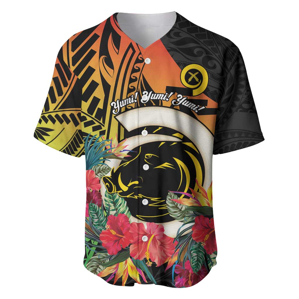 Vanuatu Boar Tusk Yumi Yumi Yumi Baseball Jersey Independens Dei Long God Yumi Stanap LT14 Black - Polynesian Pride