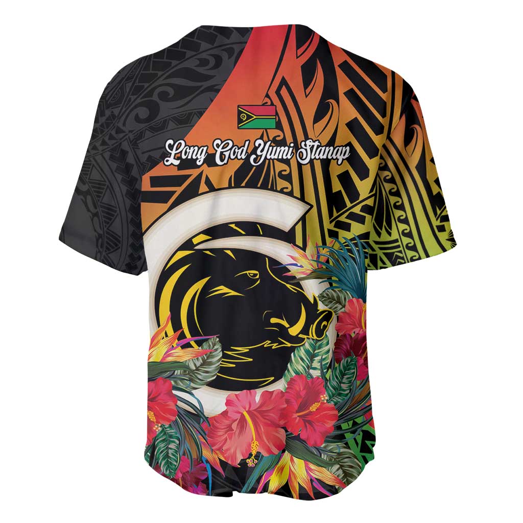 Vanuatu Boar Tusk Yumi Yumi Yumi Baseball Jersey Independens Dei Long God Yumi Stanap LT14 - Polynesian Pride
