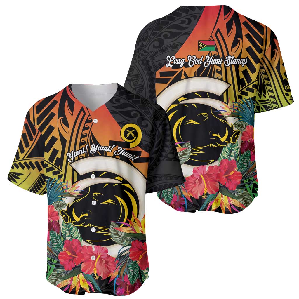 Vanuatu Boar Tusk Yumi Yumi Yumi Baseball Jersey Independens Dei Long God Yumi Stanap LT14 - Polynesian Pride