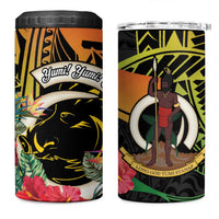 Vanuatu Boar Tusk Yumi Yumi Yumi 4 in 1 Can Cooler Tumbler Independens Dei Long God Yumi Stanap LT14 One Size: 16 oz Black - Polynesian Pride