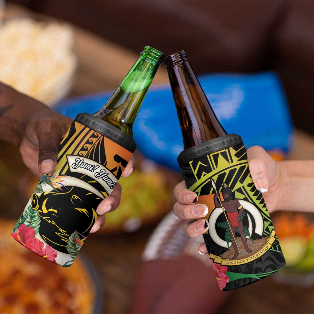 Vanuatu Boar Tusk Yumi Yumi Yumi 4 in 1 Can Cooler Tumbler Independens Dei Long God Yumi Stanap LT14 - Polynesian Pride