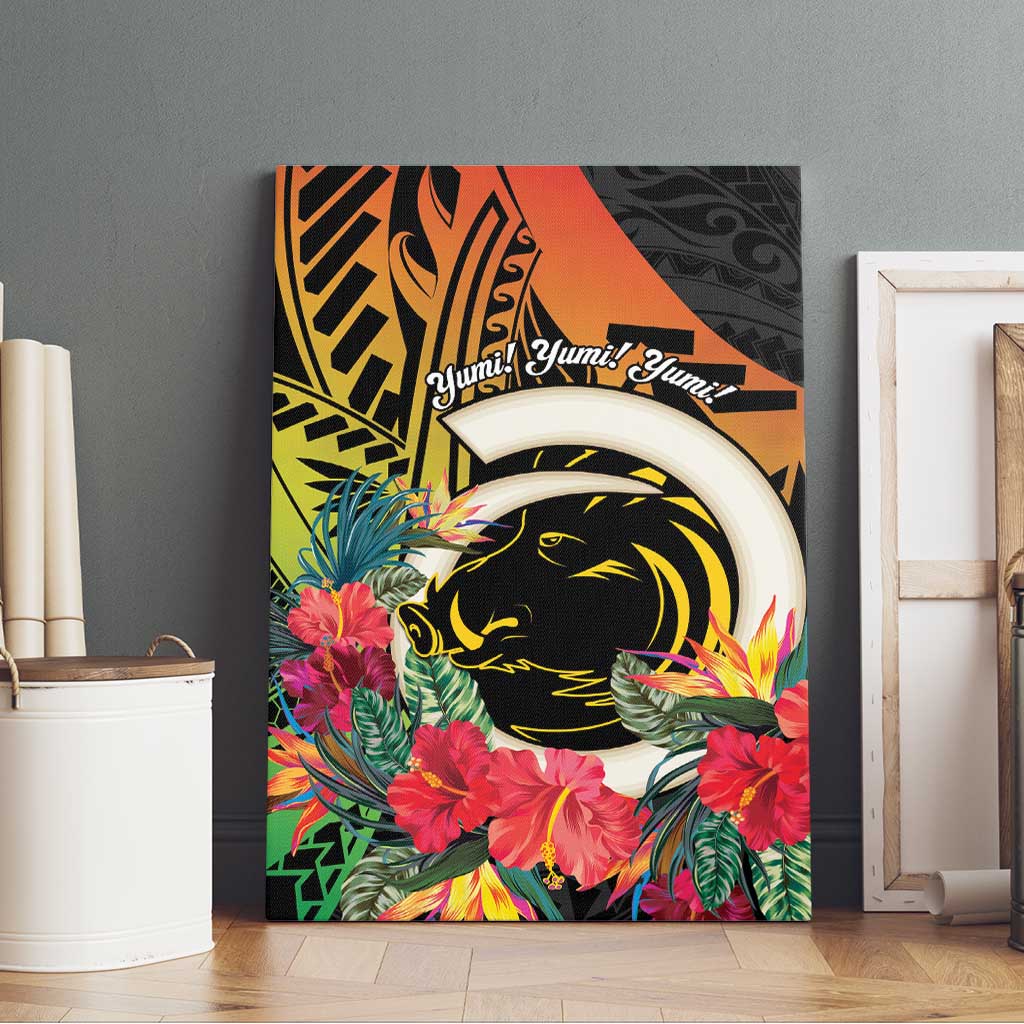 Vanuatu Boar Tusk Yumi Yumi Yumi Canvas Wall Art Independens Dei Long God Yumi Stanap LT14 - Polynesian Pride