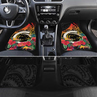 Vanuatu Boar Tusk Yumi Yumi Yumi Car Mats Independens Dei Long God Yumi Stanap LT14 Set 4pcs Black - Polynesian Pride