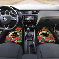 Vanuatu Boar Tusk Yumi Yumi Yumi Car Mats Independens Dei Long God Yumi Stanap LT14 Set 2pcs - Front Black - Polynesian Pride