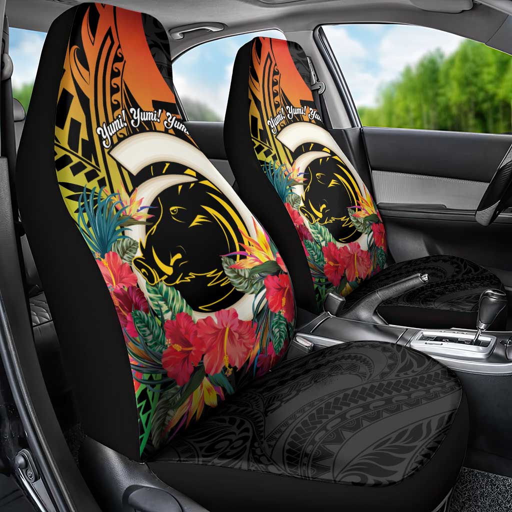 Vanuatu Boar Tusk Yumi Yumi Yumi Car Seat Cover Independens Dei Long God Yumi Stanap LT14 - Polynesian Pride