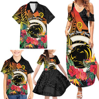 Vanuatu Boar Tusk Yumi Yumi Yumi Family Matching Summer Maxi Dress and Hawaiian Shirt Independens Dei Long God Yumi Stanap LT14 - Polynesian Pride
