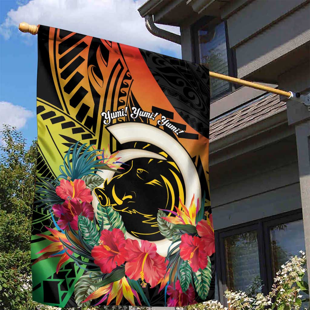 Vanuatu Boar Tusk Yumi Yumi Yumi Garden Flag Independens Dei Long God Yumi Stanap LT14 - Polynesian Pride