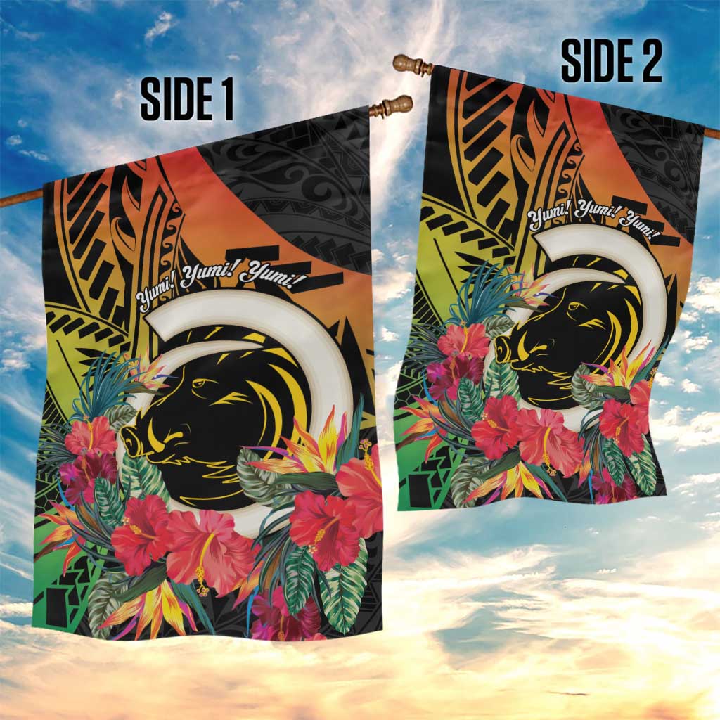 Vanuatu Boar Tusk Yumi Yumi Yumi Garden Flag Independens Dei Long God Yumi Stanap LT14 - Polynesian Pride