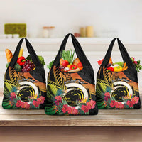 Vanuatu Boar Tusk Yumi Yumi Yumi Grocery Bag Independens Dei Long God Yumi Stanap LT14 3-pack One Size Black - Polynesian Pride