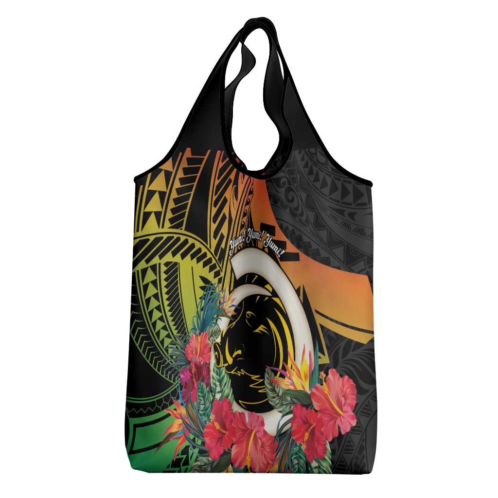 Vanuatu Boar Tusk Yumi Yumi Yumi Grocery Bag Independens Dei Long God Yumi Stanap LT14 - Polynesian Pride