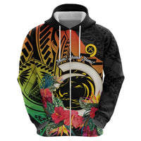 Vanuatu Boar Tusk Yumi Yumi Yumi Hoodie Independens Dei Long God Yumi Stanap LT14 - Polynesian Pride