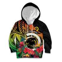 Vanuatu Boar Tusk Yumi Yumi Yumi Kid Hoodie Independens Dei Long God Yumi Stanap LT14 Hoodie Black - Polynesian Pride