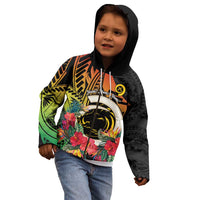 Vanuatu Boar Tusk Yumi Yumi Yumi Kid Hoodie Independens Dei Long God Yumi Stanap LT14 - Polynesian Pride